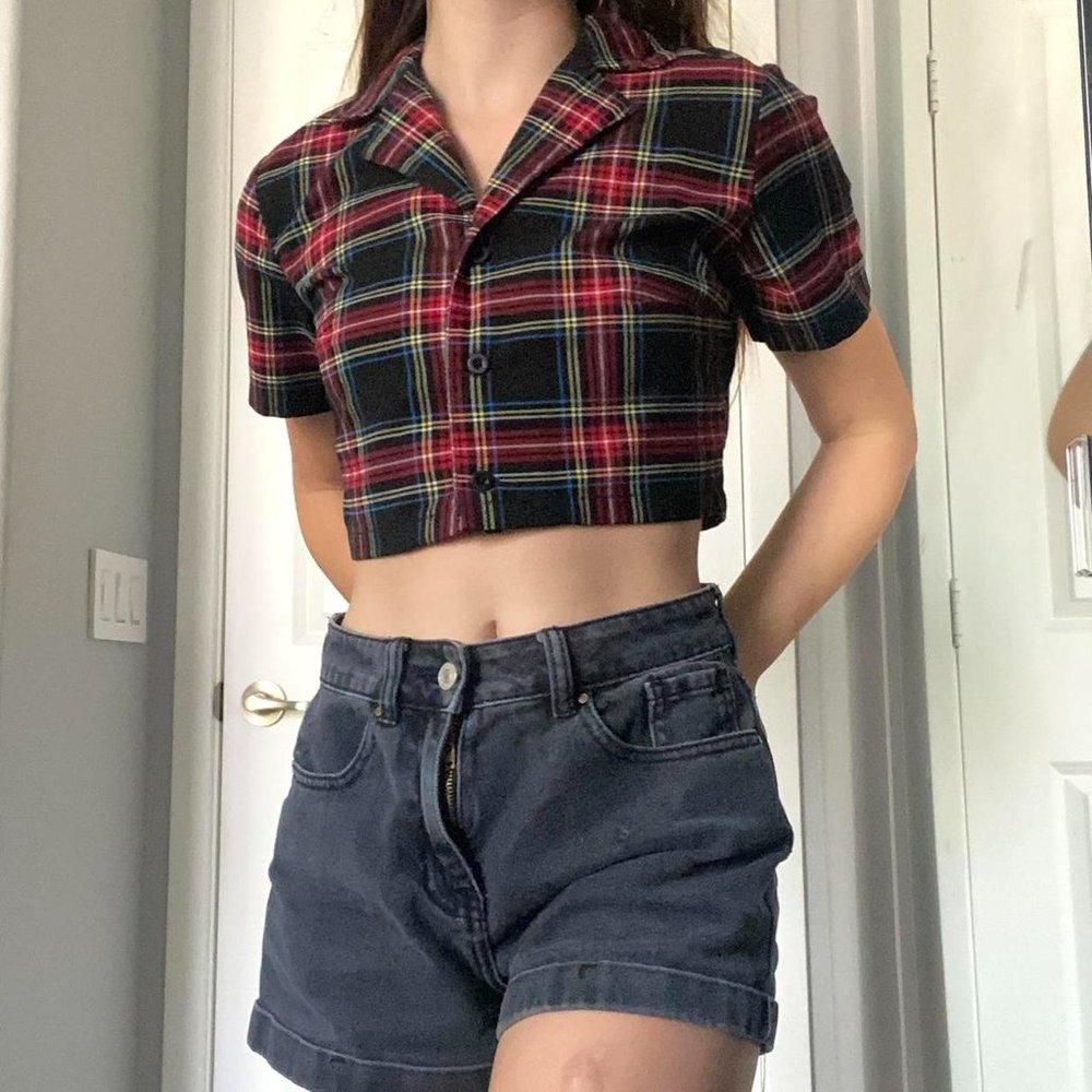 Pacsun Plaid Crop top